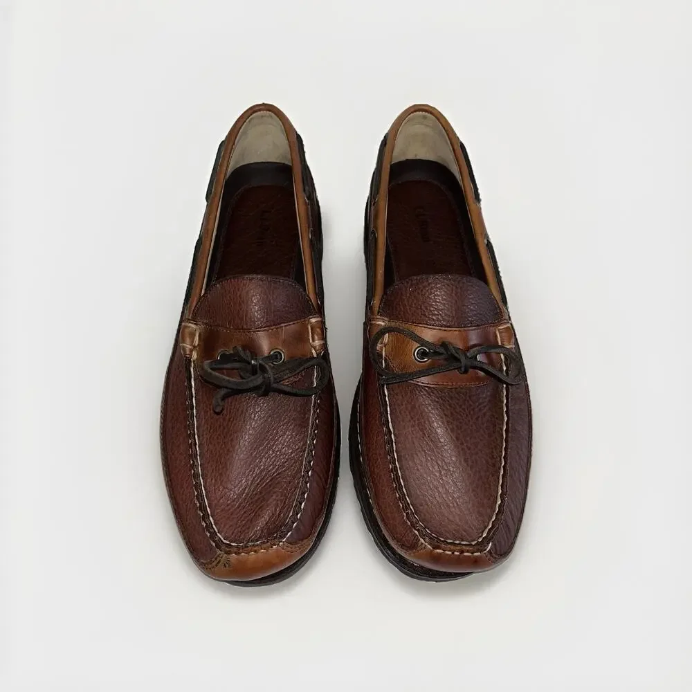 Men’s L.L.Bean Leather Boat Shoes / Moc Loafers - Brown - Size 12